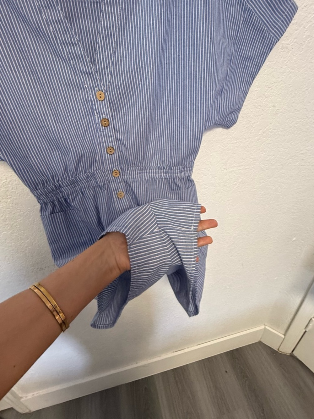 MICAS Blue & White Striped Short Romper - Size M - Boho Beach Style - Picture 13 of 14